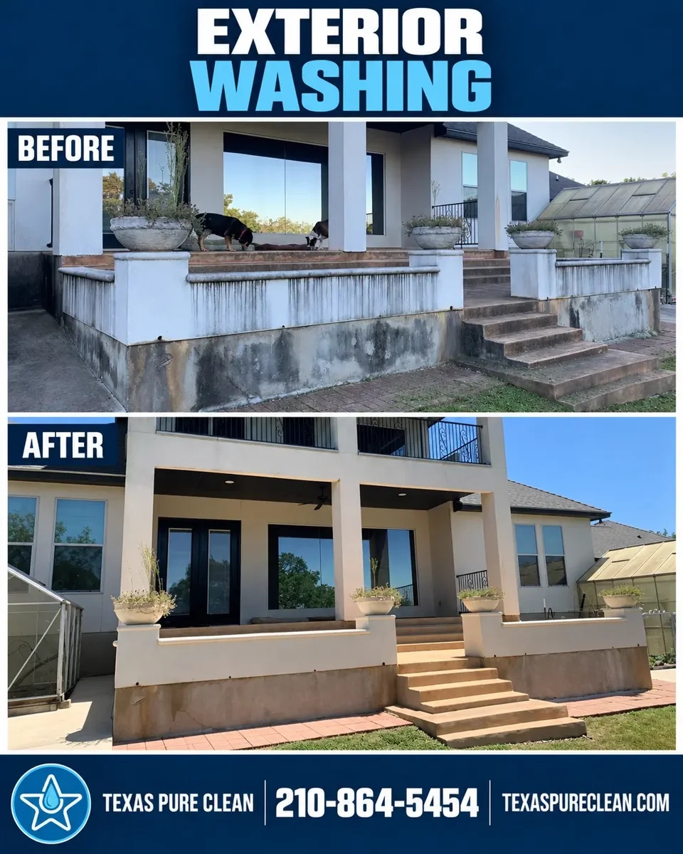 Texas Pure Clean — Exterior washing before-and-after portfolio creative