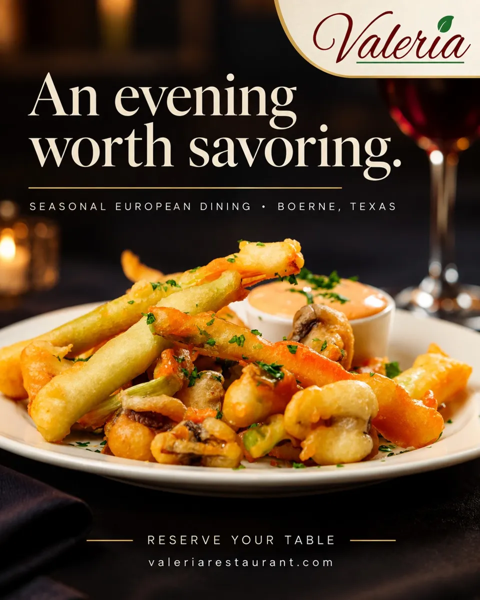 Valeria Restaurant evening ambiance graphic