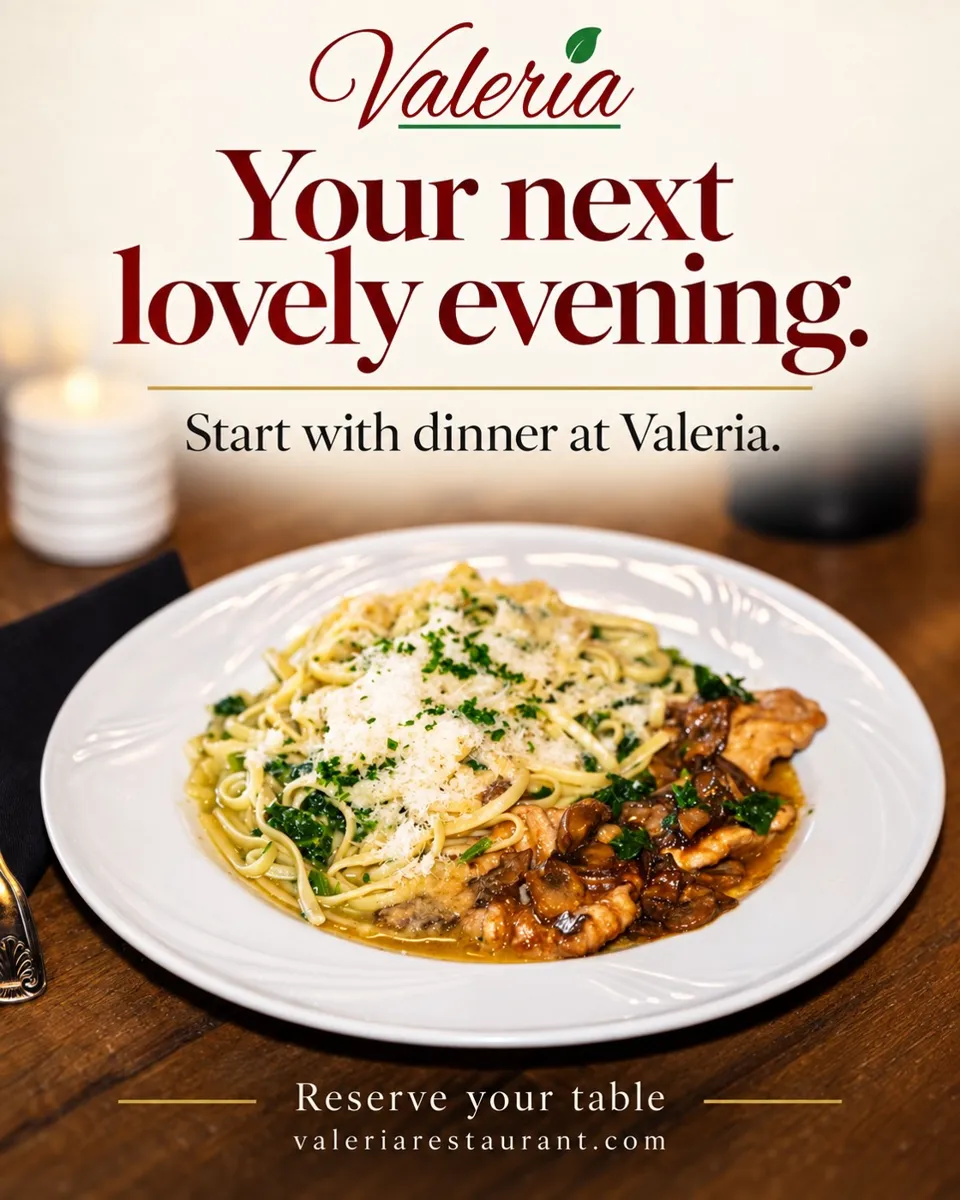 Valeria Restaurant dining graphic