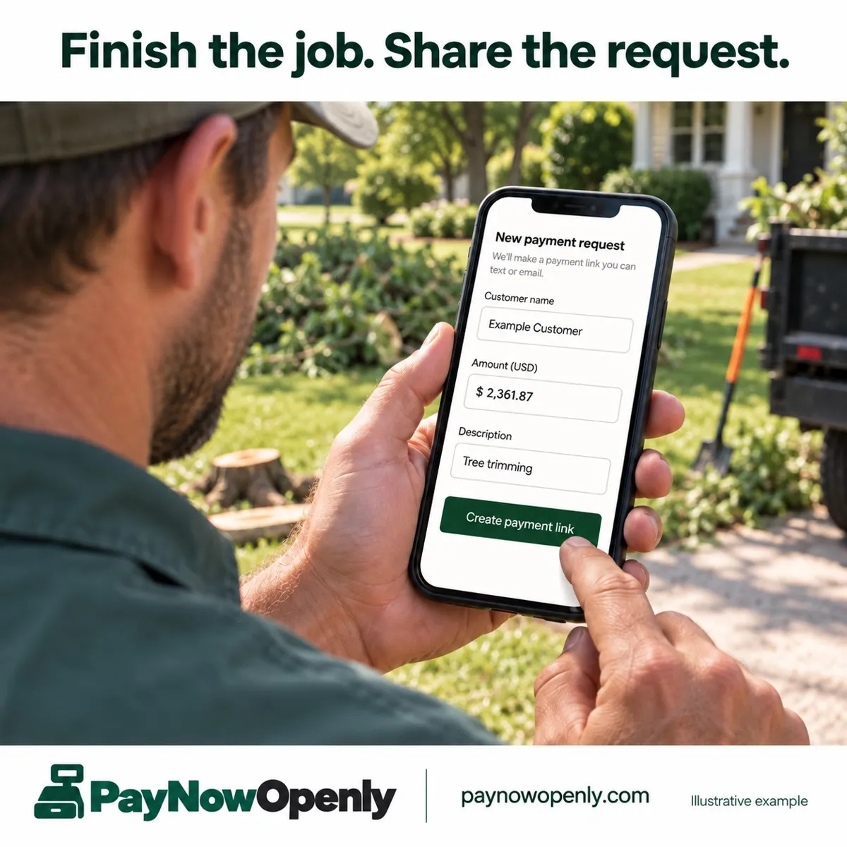 Pay Now Openly payment request graphic