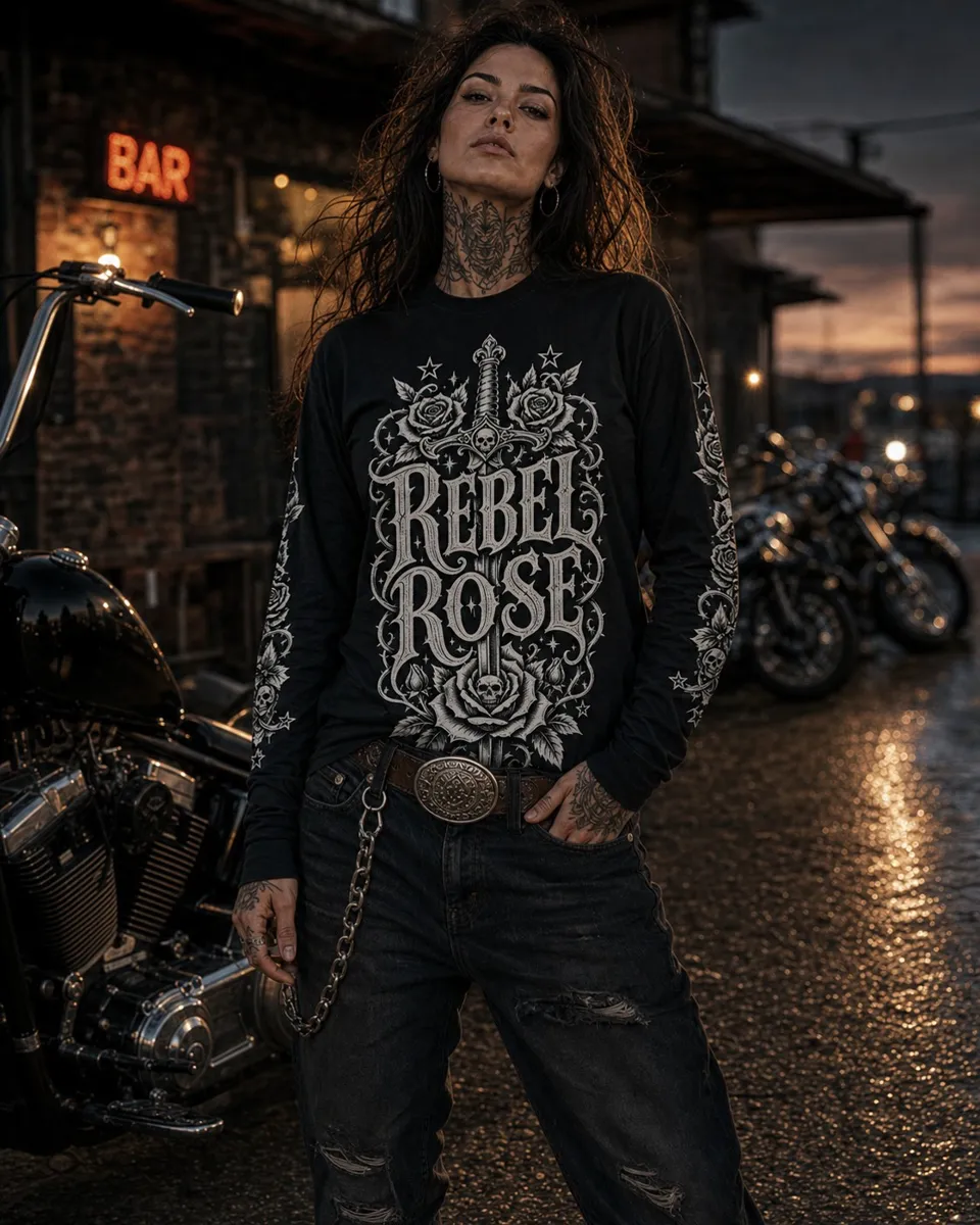 Bad Ass Clothes rebel rose apparel graphic