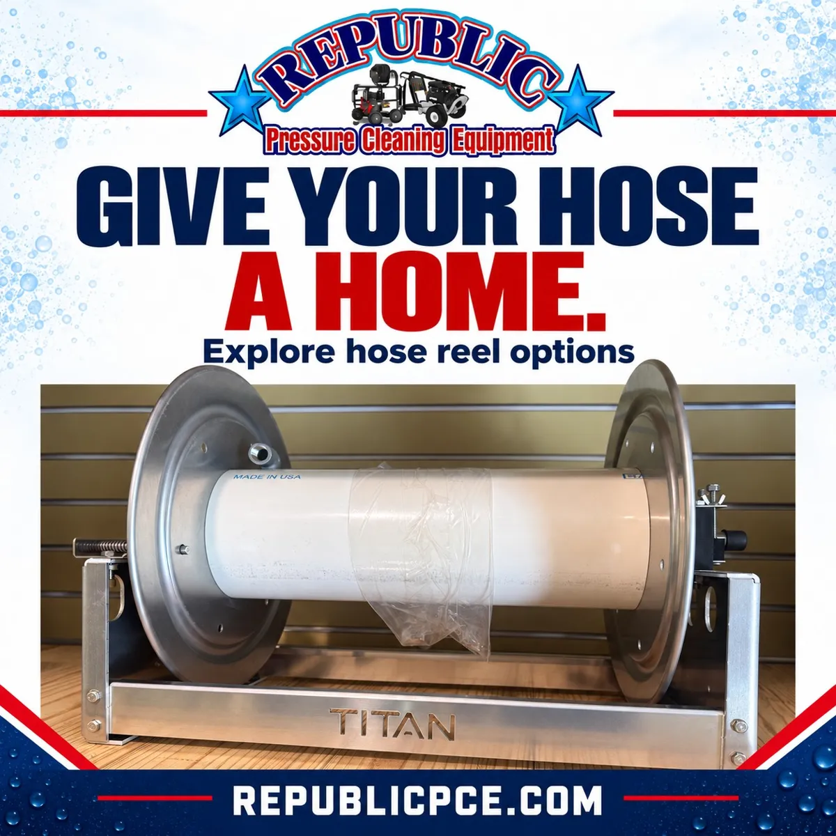 Republic Pressure Cleaning Equipment reels graphic